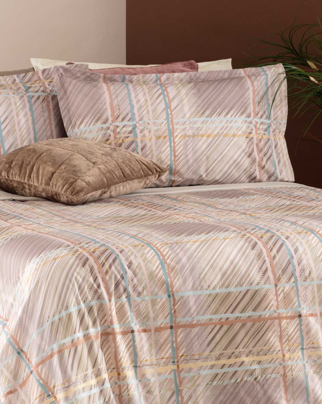 Completo Lenzuolo Copriletto percalle YUTA TORTORA