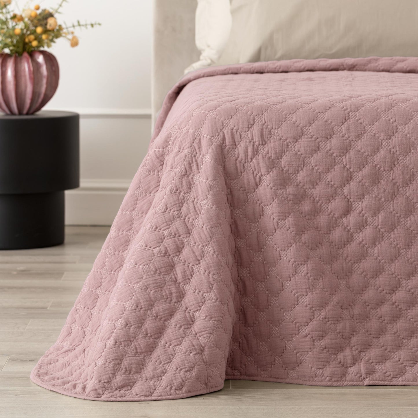 Trapuntino in Mussola di Cotone - Malva