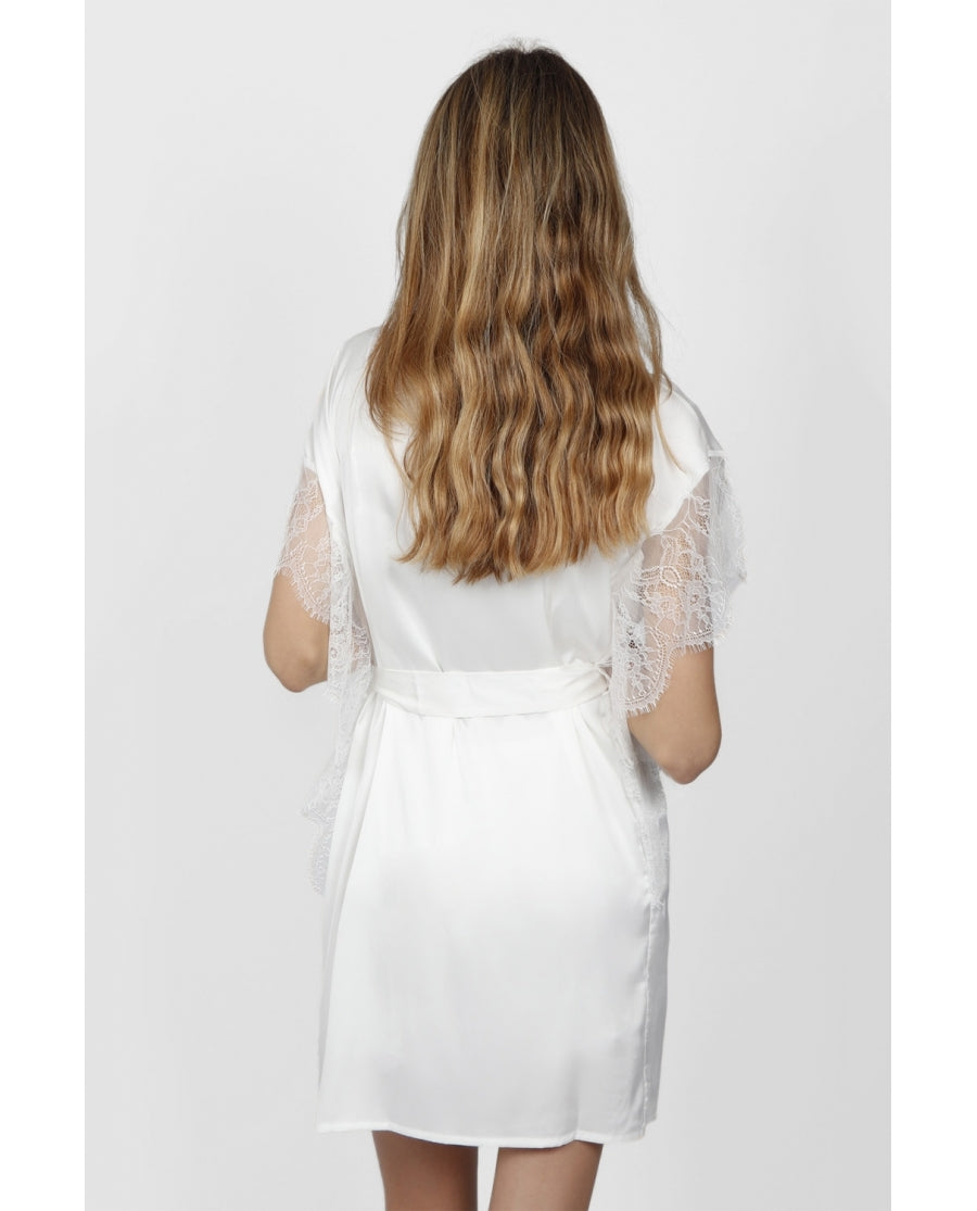 Vestaglia Donna/Sposa morbida con pizzo