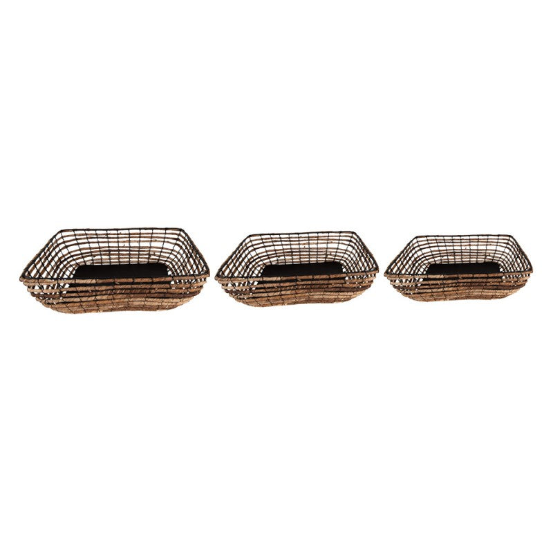 Cestino rattan e nero 3 misure