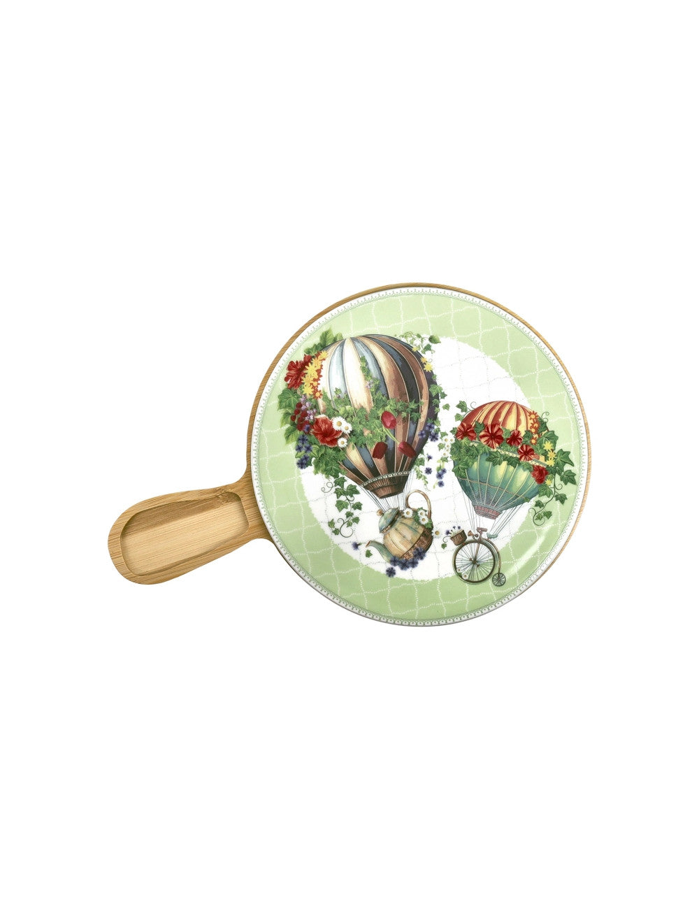 TAGLIERE WONDERLAND PORCELLANA/BAMBOO C/COLT FORM INOX