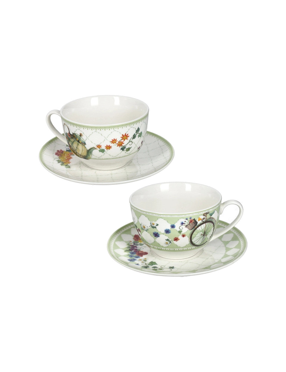 TAZZA THE' WONDERLAND SET 2 PZ NEW BONE CHINA