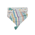 Runner Double Face a Punta righe-bolle con nappe verdi 45 X 140 CM "BOLLICINE"