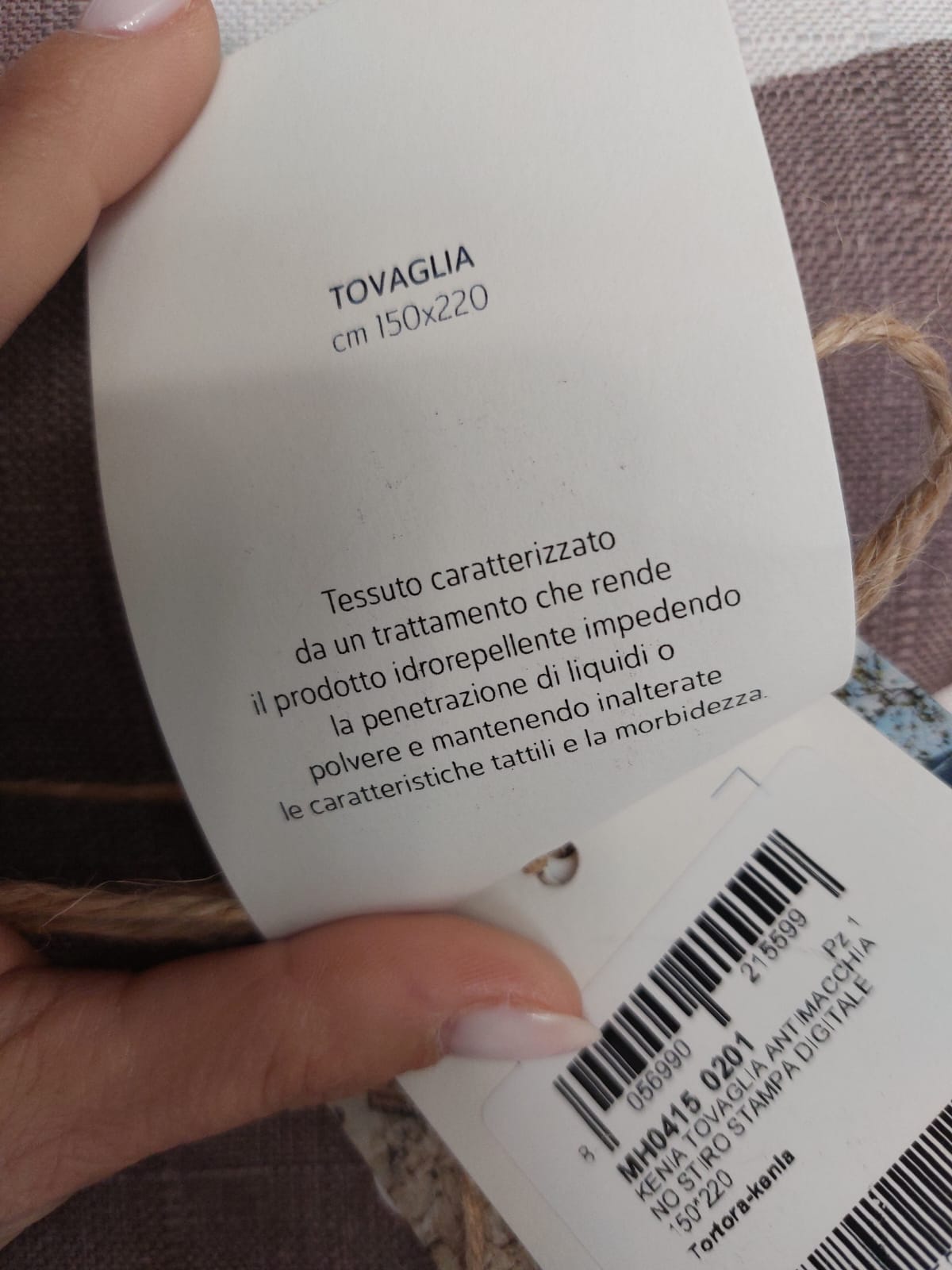 tovaglia antimacchia, no stiro