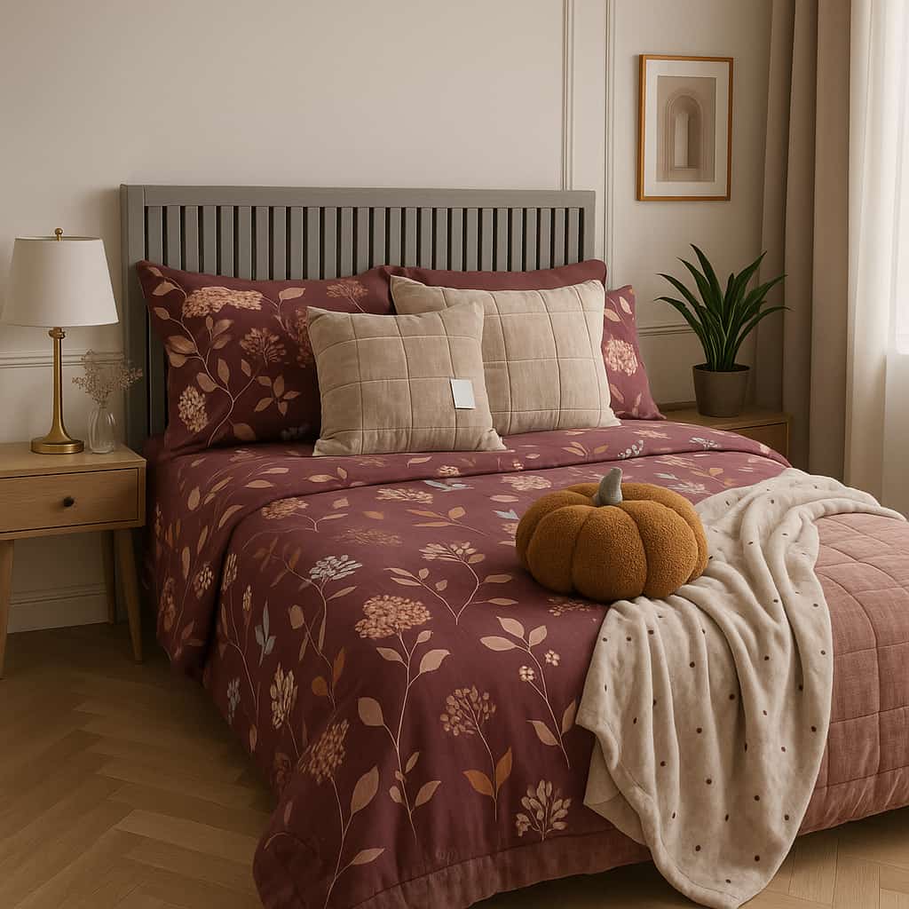 Completo Lenzuolo Copriletto percalle IKEBANA MELOGRANO