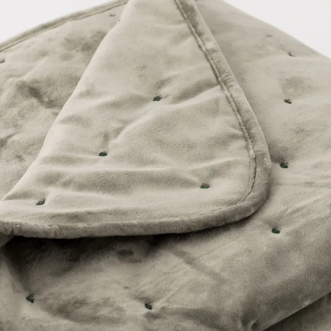 Plaid SELINA in velluto - Verde salvia