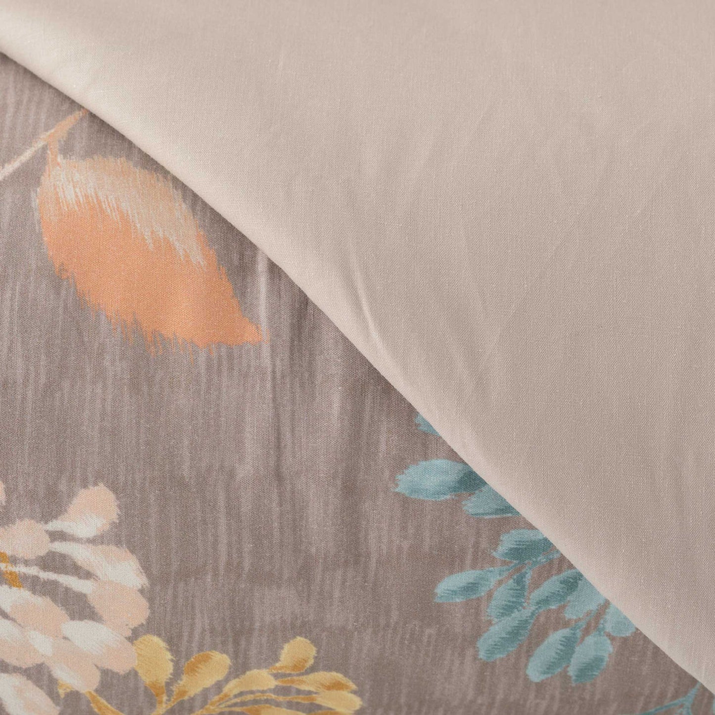 Parure Copripiumino Percalle Ikebana tortora