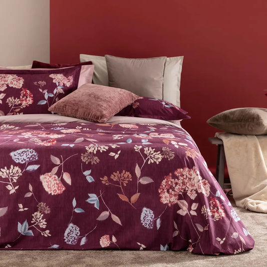 Parure Copripiumino Percalle Ikebana melograno