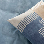 Parure copripiumino in cotone fantasia geometrica patchwork PARKER blu