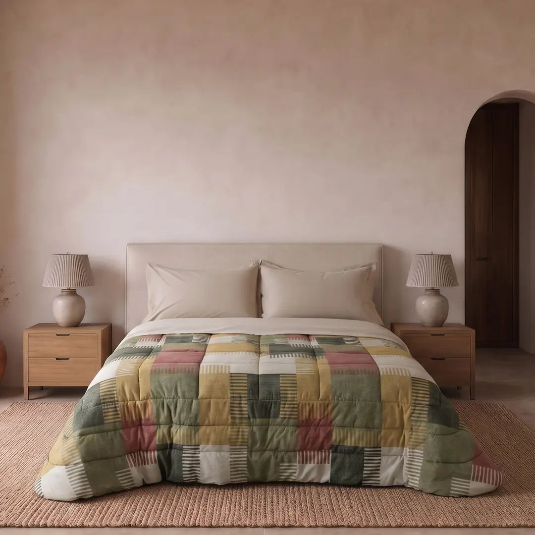 Trapunta Invernale In Cotone Fantasia Geometrica Patchwork PARKER