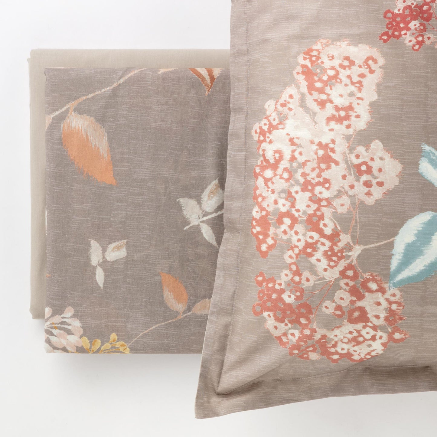 Completo Lenzuolo Copriletto percalle IKEBANA TORTORA