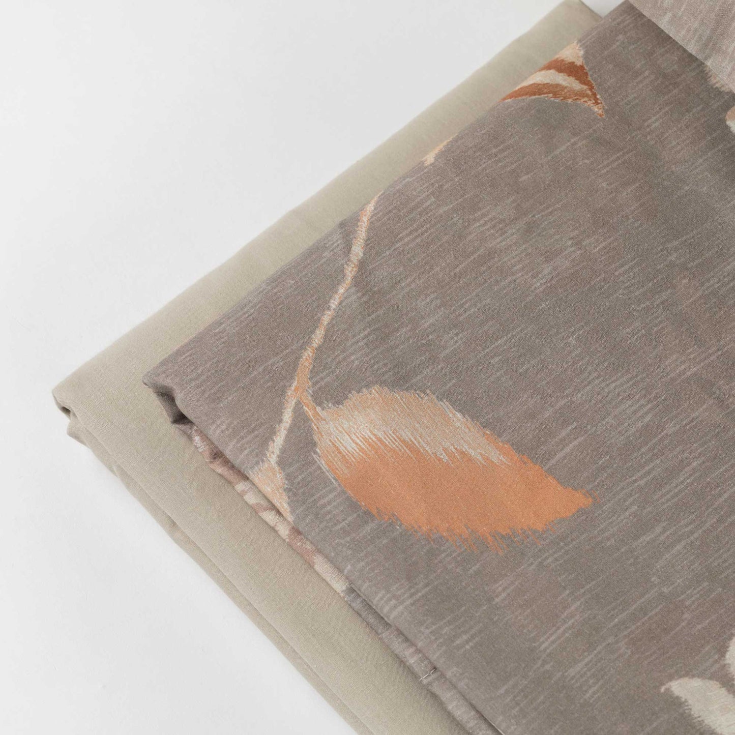 Completo Lenzuolo Copriletto percalle IKEBANA TORTORA