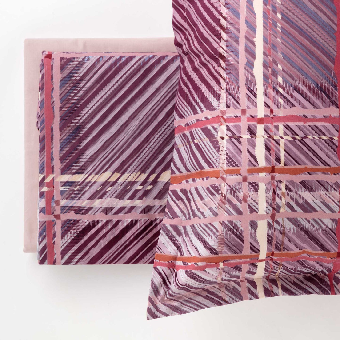 Completo Lenzuolo Copriletto percalle YUTA ROSSO MELOGRANO