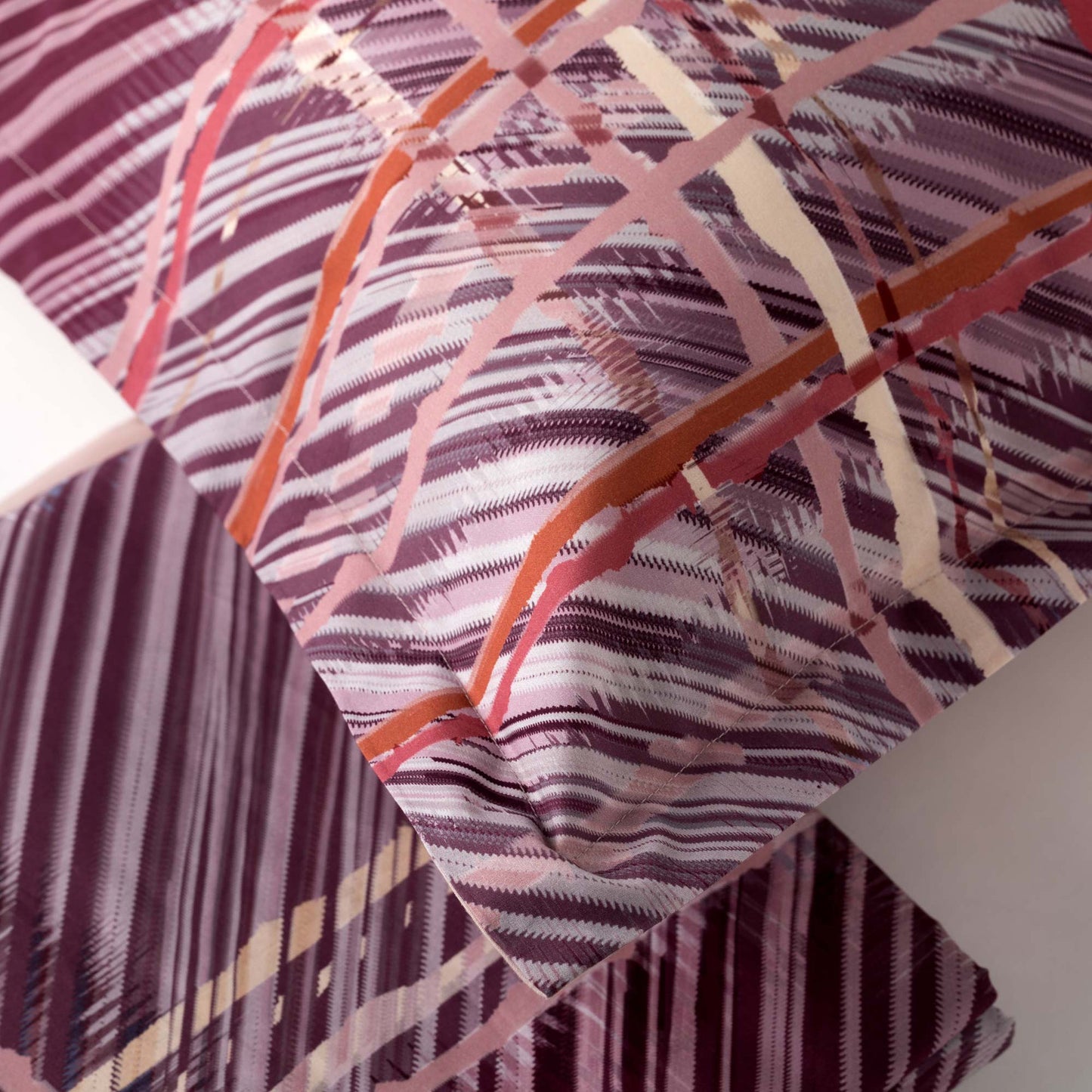 Completo Lenzuolo Copriletto percalle YUTA ROSSO MELOGRANO