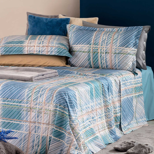 Completo Lenzuolo Copriletto percalle YUTA CARTA DA ZUCCHERO