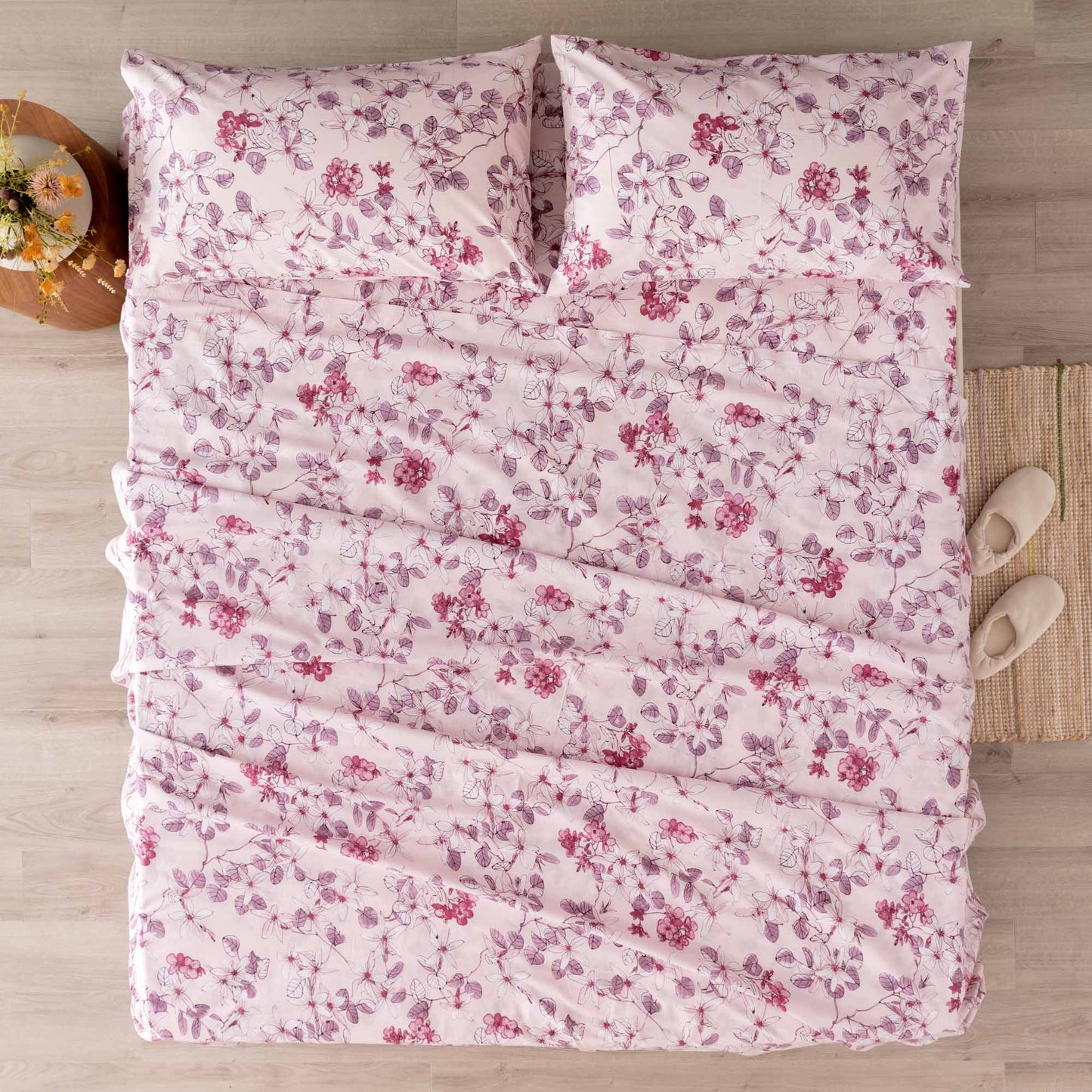 Zoe - completo letto cotone - rosa