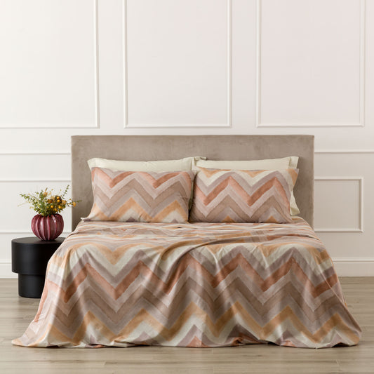 Completo letto in cotone ARBEN CREMA