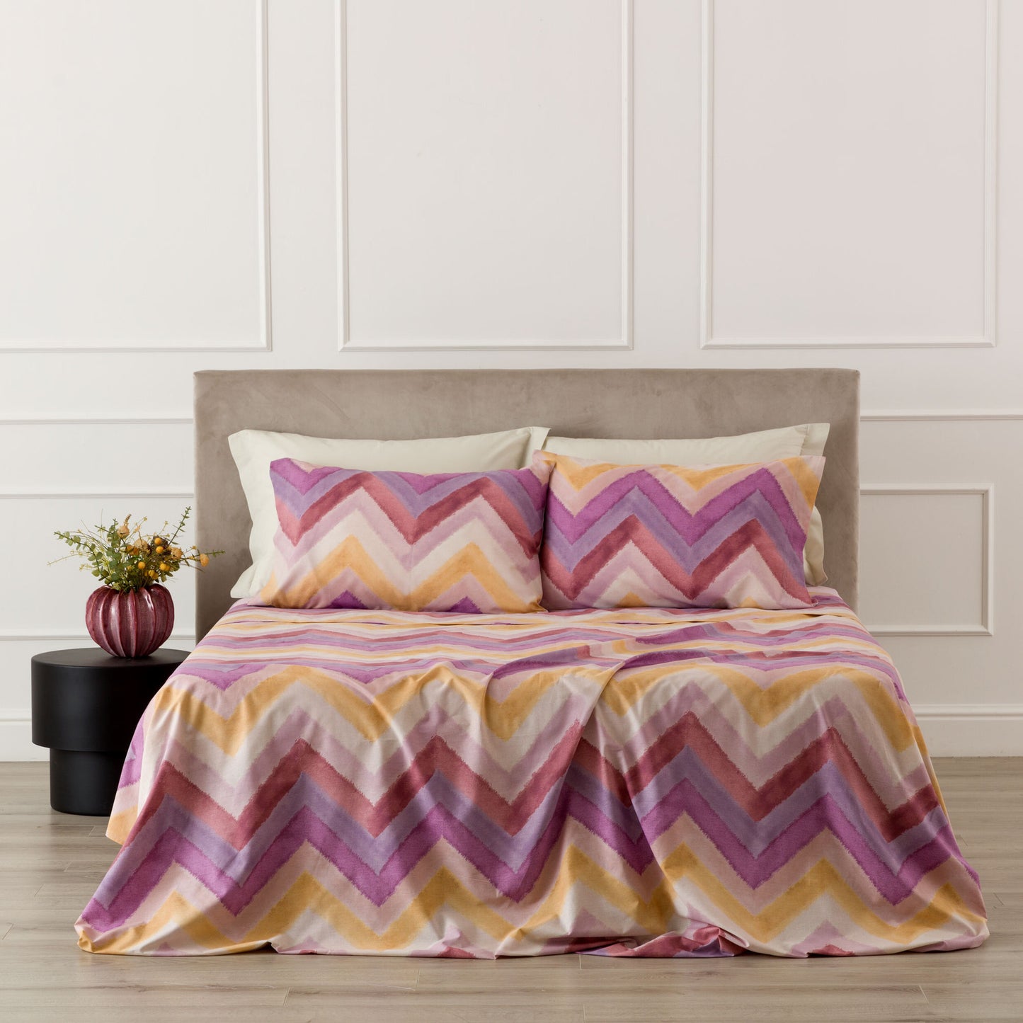 Completo letto in cotone ARBEN MALVA