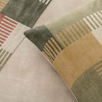 Completo letto in cotone fantasia geometrica patchwork PARKER verde