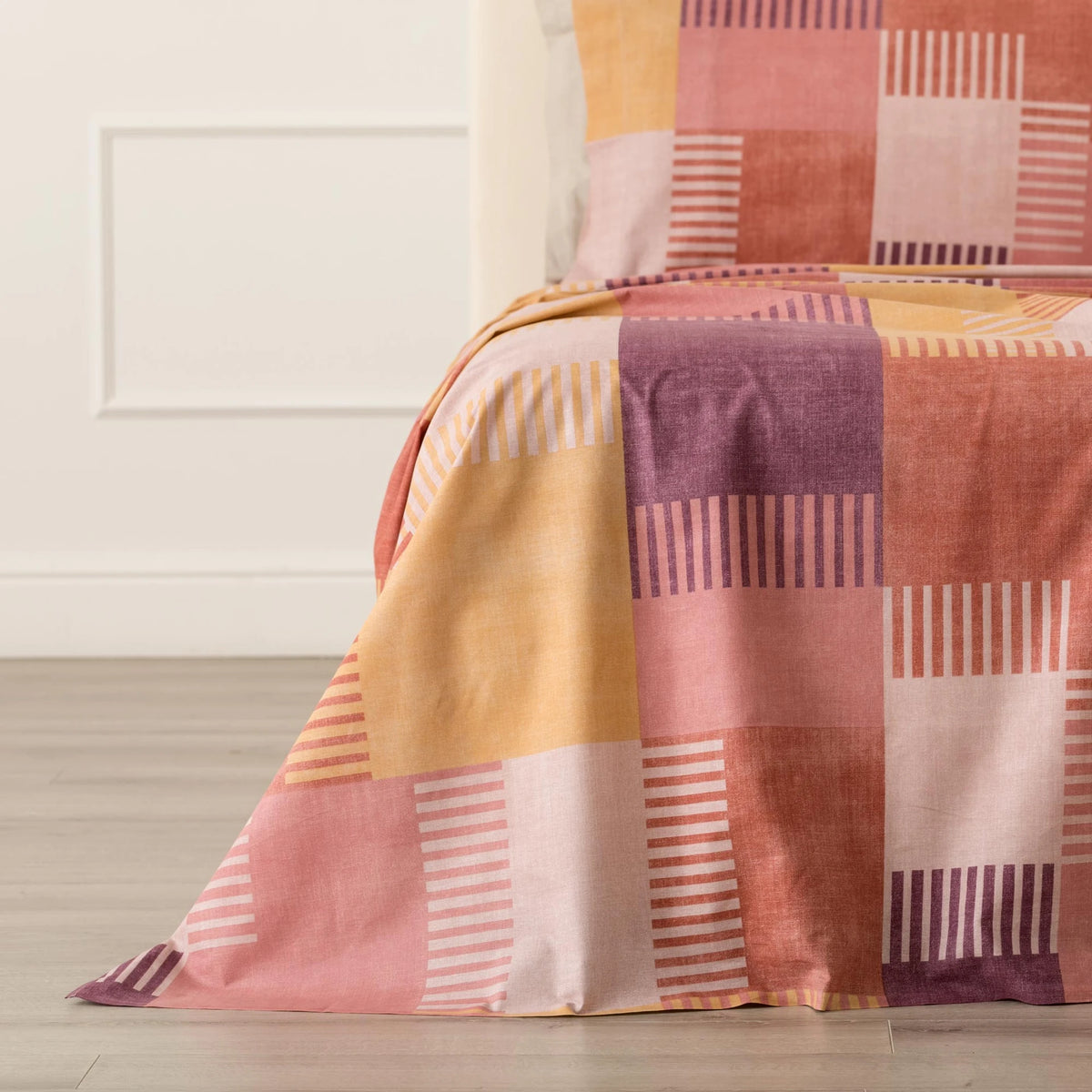 Completo letto in cotone fantasia geometrica patchwork PARKER