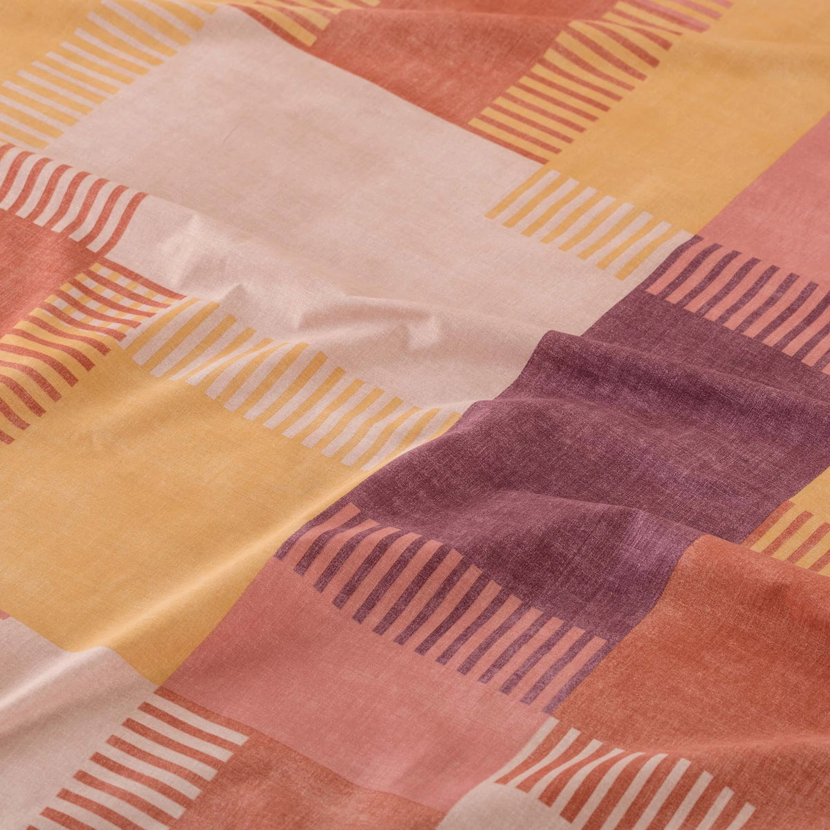 Completo letto in cotone fantasia geometrica patchwork PARKER