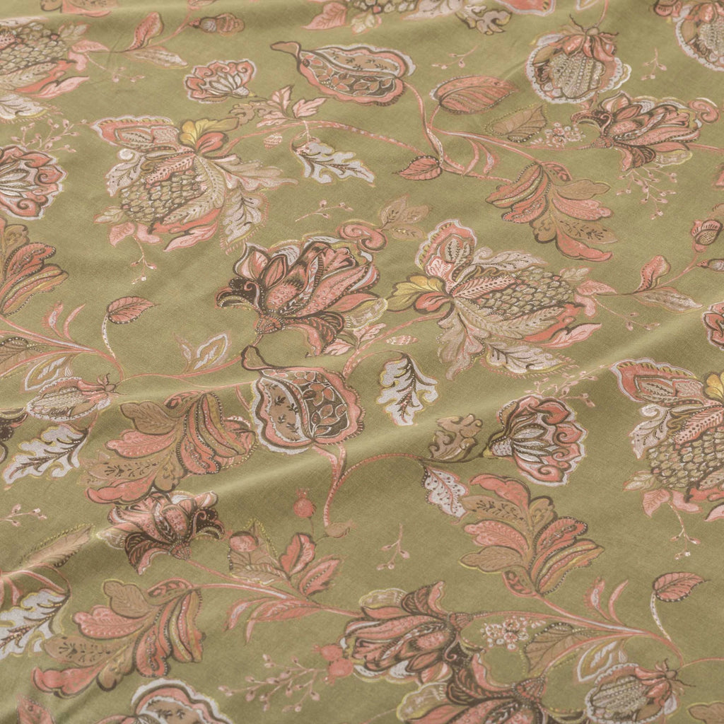 Completo letto 100% cotone fantasia ramage EMBER verde