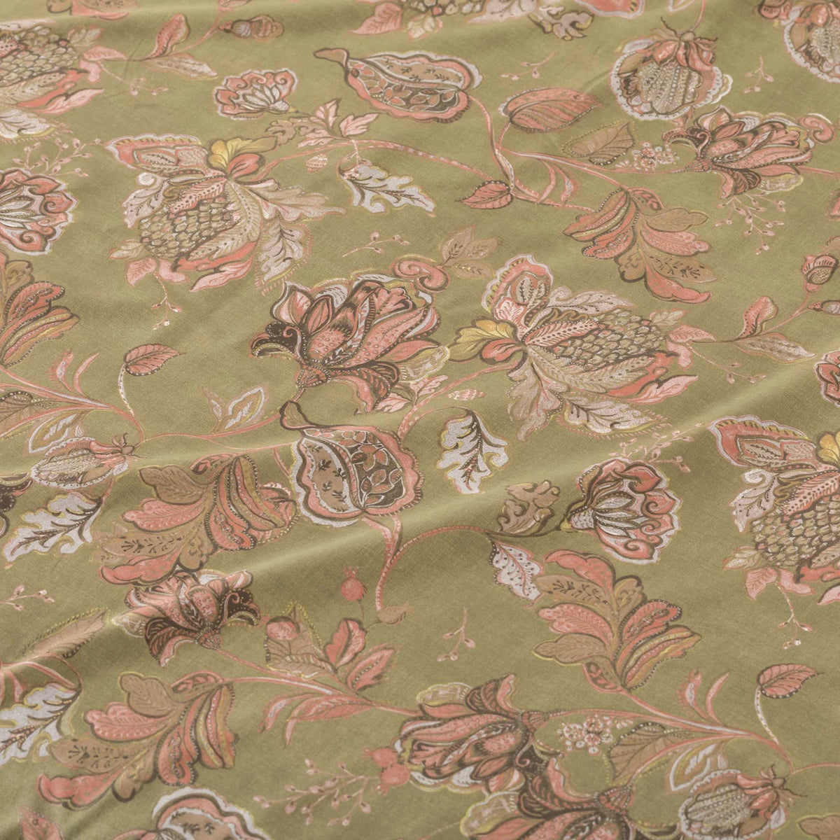 Completo letto 100% cotone fantasia ramage EMBER verde