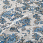 Completo letto 100% cotone fantasia ramage EMBER blu