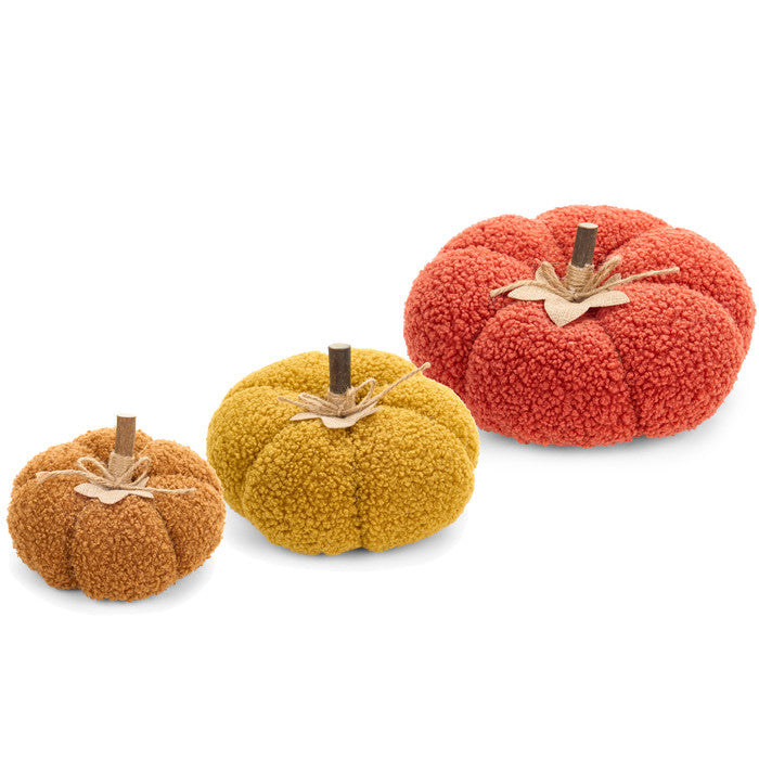 zucca in stoffa con foglia e inserto in legno