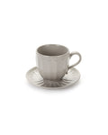Tazza 310ml con piattino - Tortora
