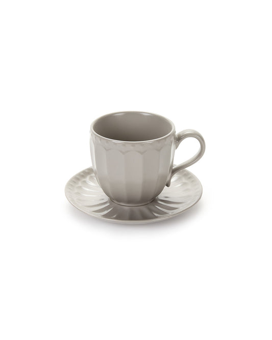 Tazza 310ml con piattino - Tortora