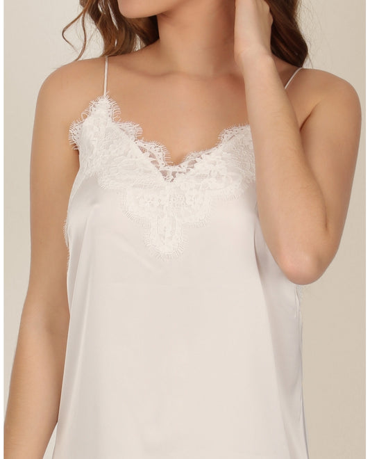 Canotta Donna/Sposa morbida con pizzo