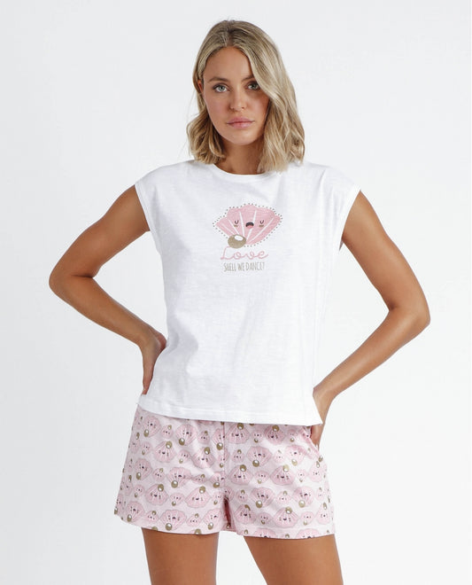 Pigiama pantaloncini manica corta da donna Conchiglia