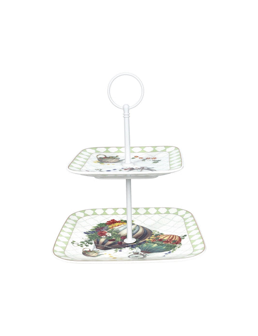 ALZATA WONDERLAND PORCELLANA C/ASTA METAL