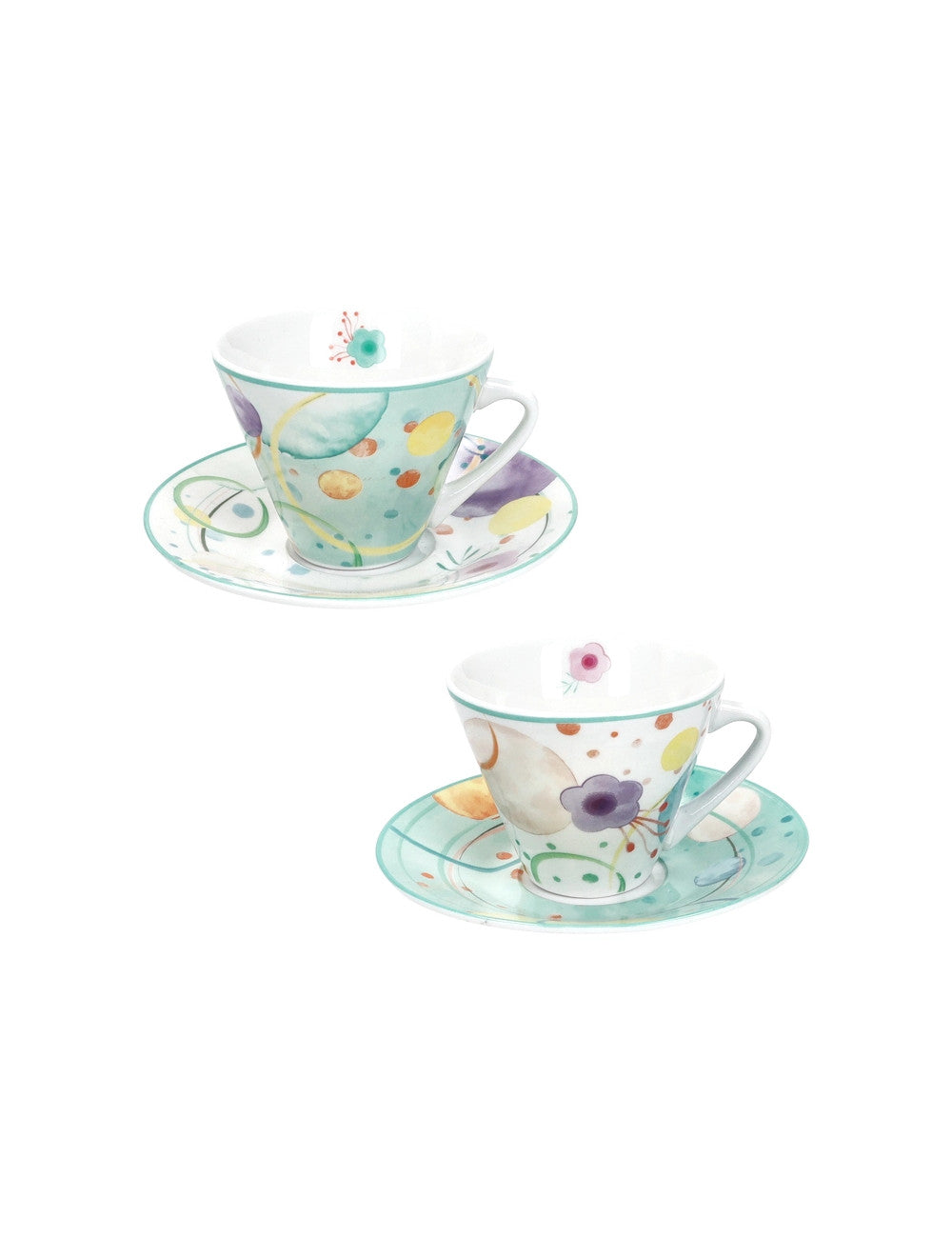 tazzina caffè set 2 bollicine porcellana