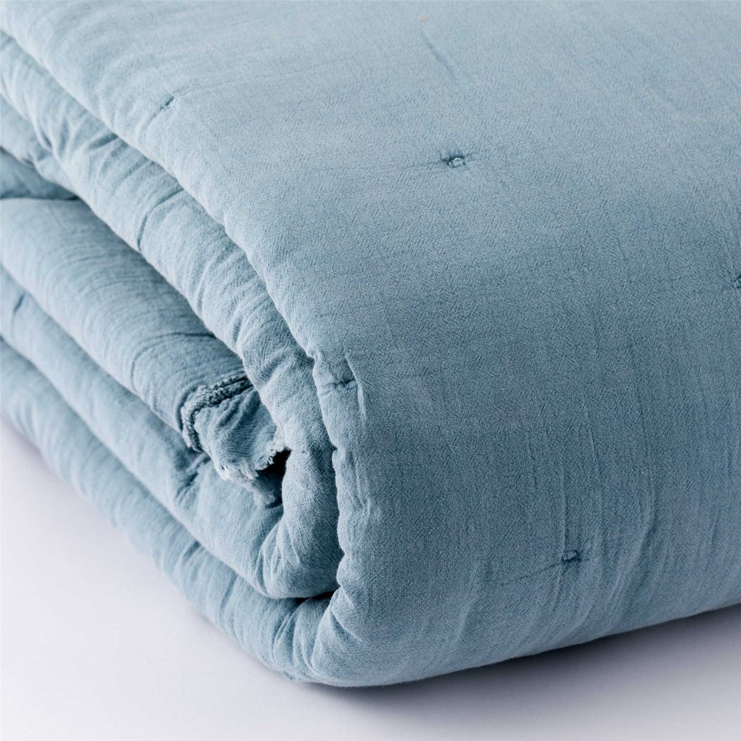 Trapuntino Cotone Stone Washed Fernanda - blu rio