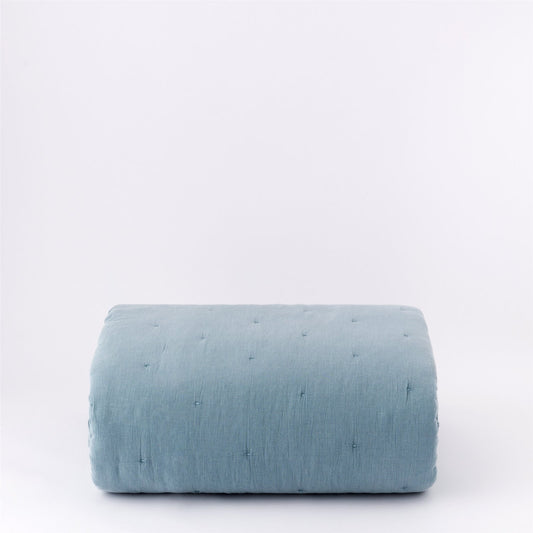 Trapuntino Cotone Stone Washed Fernanda - blu rio